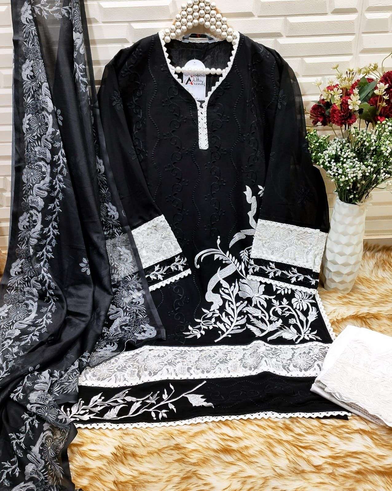 Atta Trendz 2729 Colours By Atta Trendz 2729-A To 2729-B Series Designer Pakistani Suits Beautiful Stylish Fancy Colorful Party Wear & Occasional Wear Pure Georgette Dresses At Wholesale Price