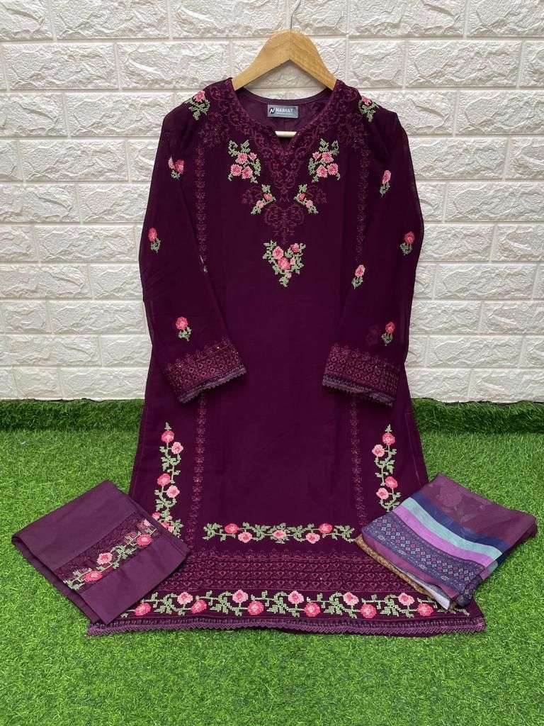 Naimat 1068 Colours By Naimat Fashion Studio 1068-A To 1068-C Series Beautiful Festive Suits Colorful Stylish Fancy Casual Wear & Ethnic Wear Pure Georgette Dresses At Wholesale Price