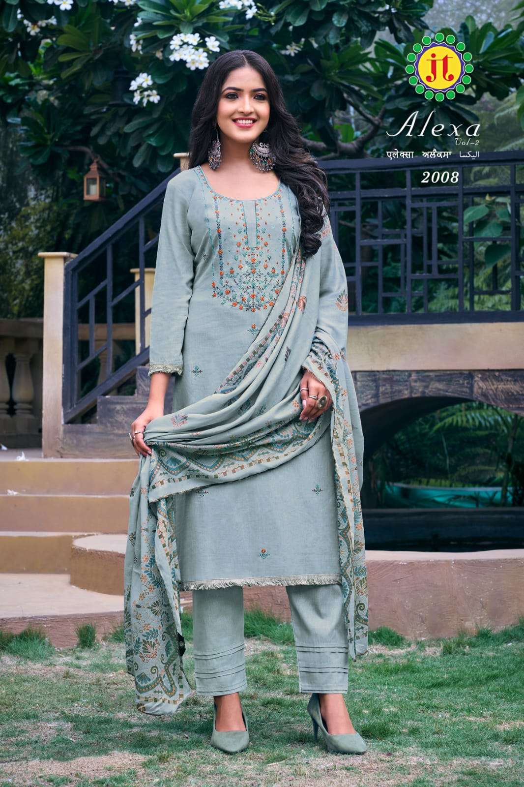 Alexa Vol-2 By JT 2001 To 2008 Series Beautiful Suits Colorful Stylish Fancy Casual Wear & Ethnic Wear Pure Cotton Dresses At Wholesale Price