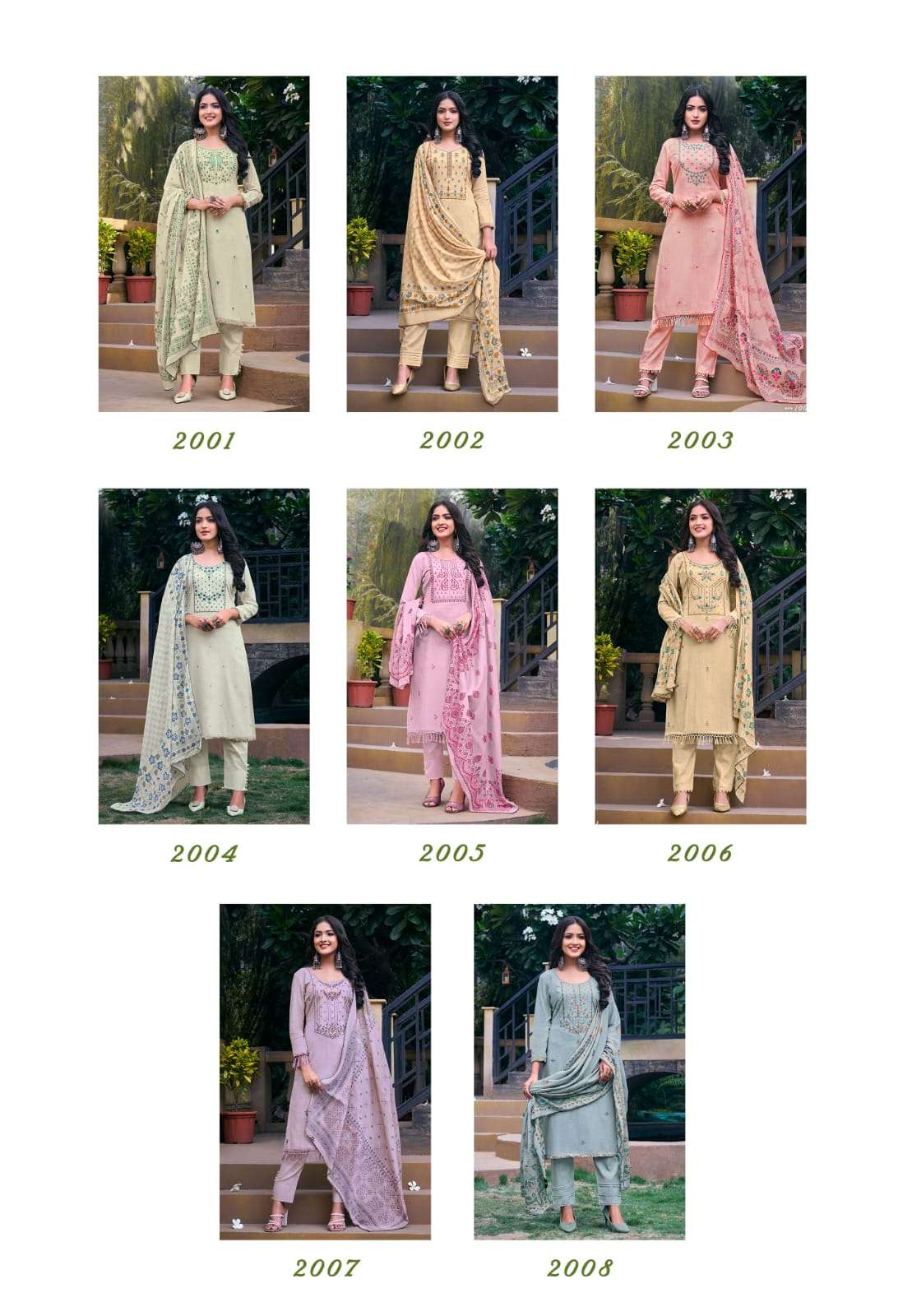 Alexa Vol-2 By JT 2001 To 2008 Series Beautiful Suits Colorful Stylish Fancy Casual Wear & Ethnic Wear Pure Cotton Dresses At Wholesale Price
