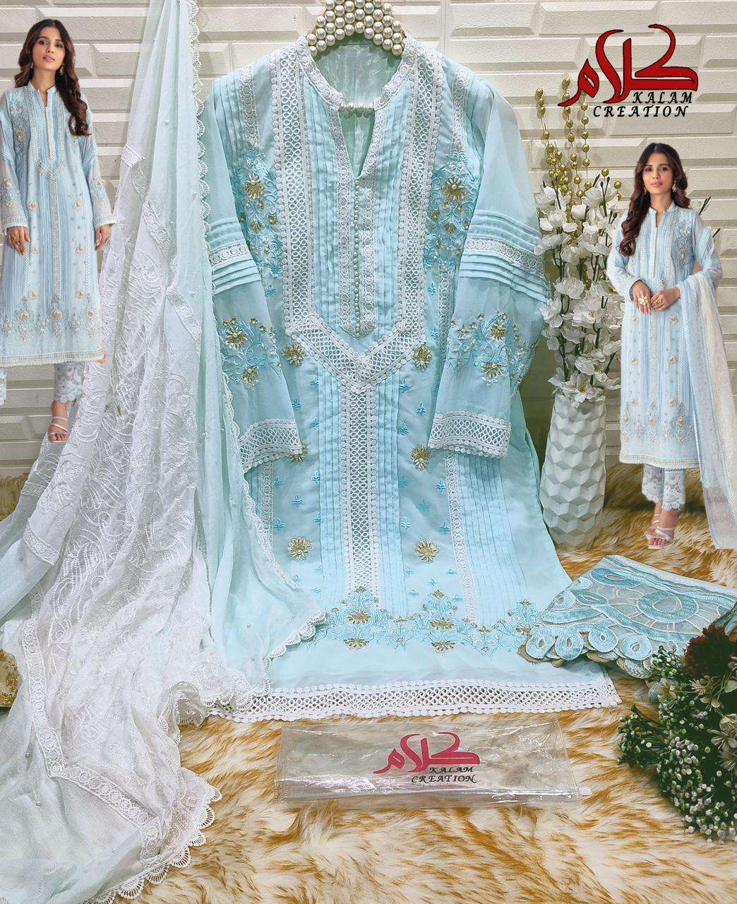 Kalam Hit Design 1120 By Kalam Creation Beautiful Pakistani Suits Colorful Stylish Fancy Casual Wear & Ethnic Wear Faux Georgette Dresses At Wholesale Price