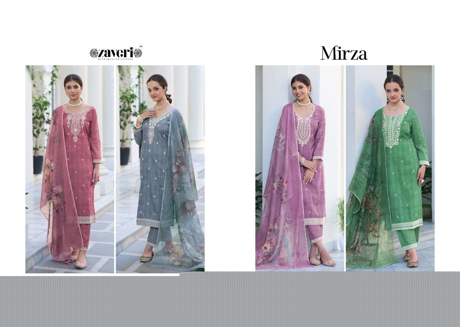 Mirza By Zaveri 1179 To 1182 Series Beautiful Festive Suits Colorful Stylish Fancy Casual Wear & Ethnic Wear Cotton Silk Embroidered Dresses At Wholesale Price