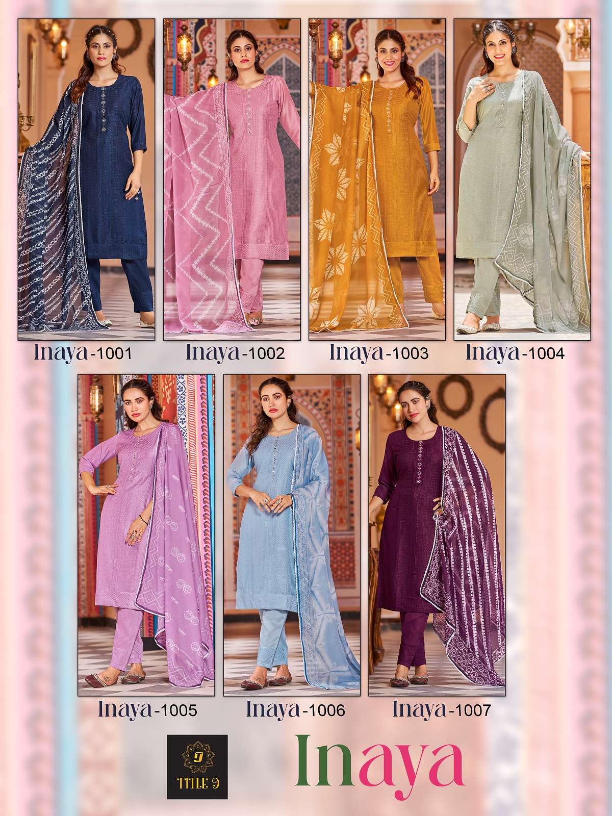 Inaya By Smit Creation 1001 To 1007 Series Beautiful Suits Colorful Stylish Fancy Casual Wear Pure Silk Fabric With Embroidery Dresses At Wholesale Price