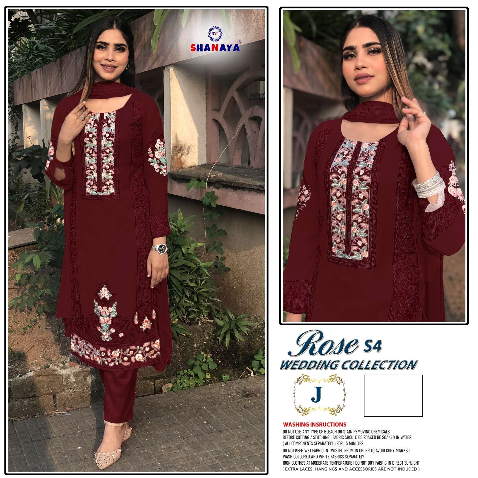 Rose S-4 Wedding Collection Vol-3 By Shanaya Fashion J To L Series Pakistani Suits Beautiful Fancy Colorful Stylish Party Wear & Occasional Wear Faux Georgette With Embroidery Dresses At Wholesale Price
