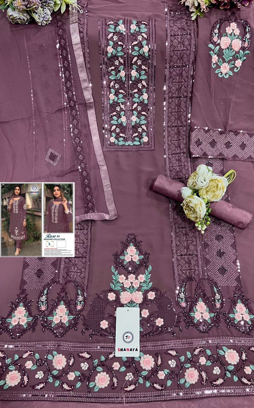 Rose S-4 Wedding Collection Vol-3 By Shanaya Fashion J To L Series Pakistani Suits Beautiful Fancy Colorful Stylish Party Wear & Occasional Wear Faux Georgette With Embroidery Dresses At Wholesale Price