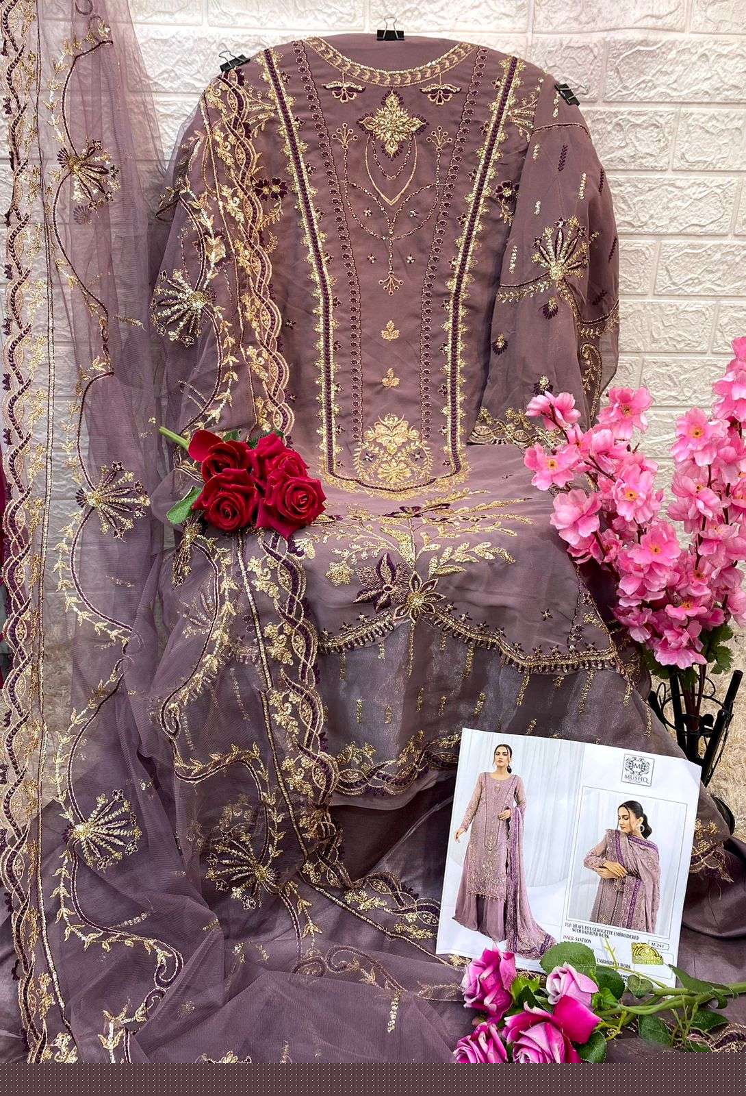 Mushq 245 Series By Mushq 245 To 248 Series Designer Festive Pakistani Suits Collection Beautiful Stylish Fancy Colorful Party Wear & Occasional Wear Faux Georgette With Embroidered Dresses At Wholesale Price