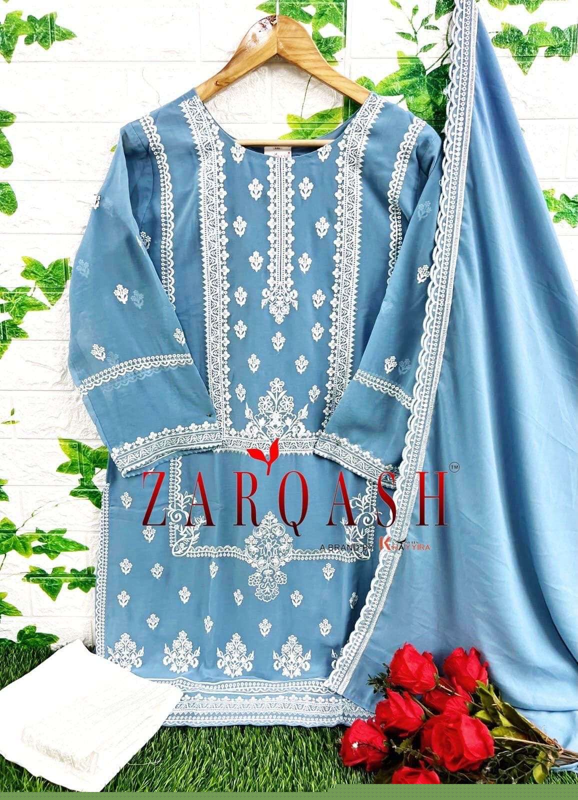 Zarqash Hit Design Z-144 Colours By Zarqash Z-144-A To Z-144-D Series Beautiful Pakistani Suits Colorful Stylish Fancy Casual Wear & Ethnic Wear Heavy Georgette Dresses At Wholesale Price