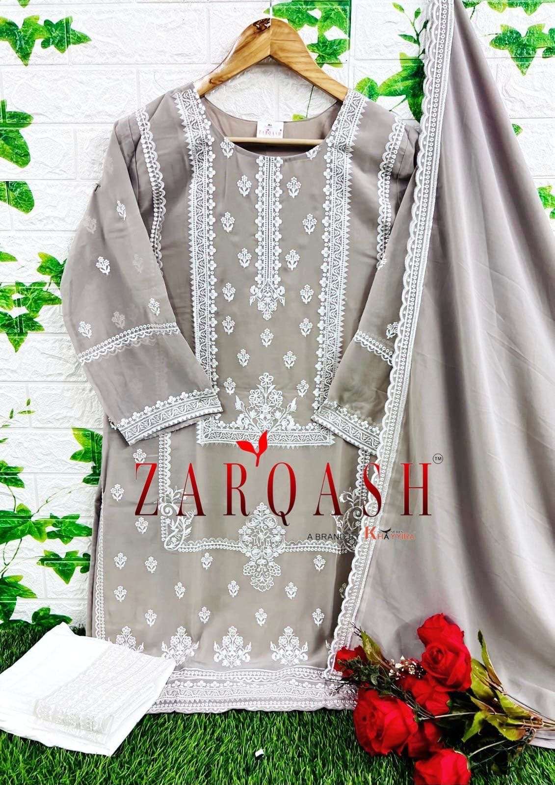 Zarqash Hit Design Z-144 Colours By Zarqash Z-144-A To Z-144-D Series Beautiful Pakistani Suits Colorful Stylish Fancy Casual Wear & Ethnic Wear Heavy Georgette Dresses At Wholesale Price
