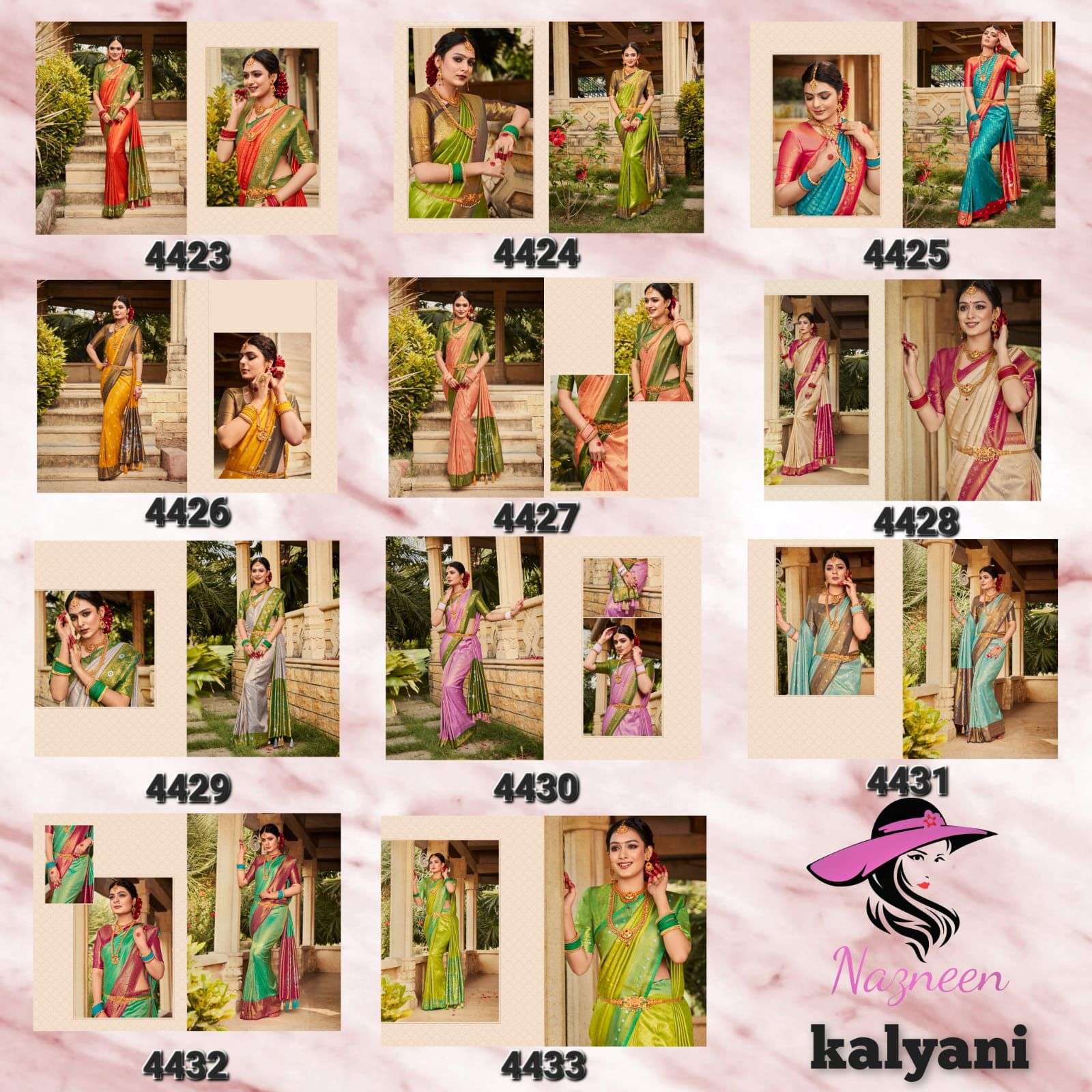 Kalyani By Nazneen 4423 To 4433 Series Indian Traditional Wear Collection Beautiful Stylish Fancy Colorful Party Wear & Occasional Wear Kanjivaram Silk Sarees At Wholesale Price