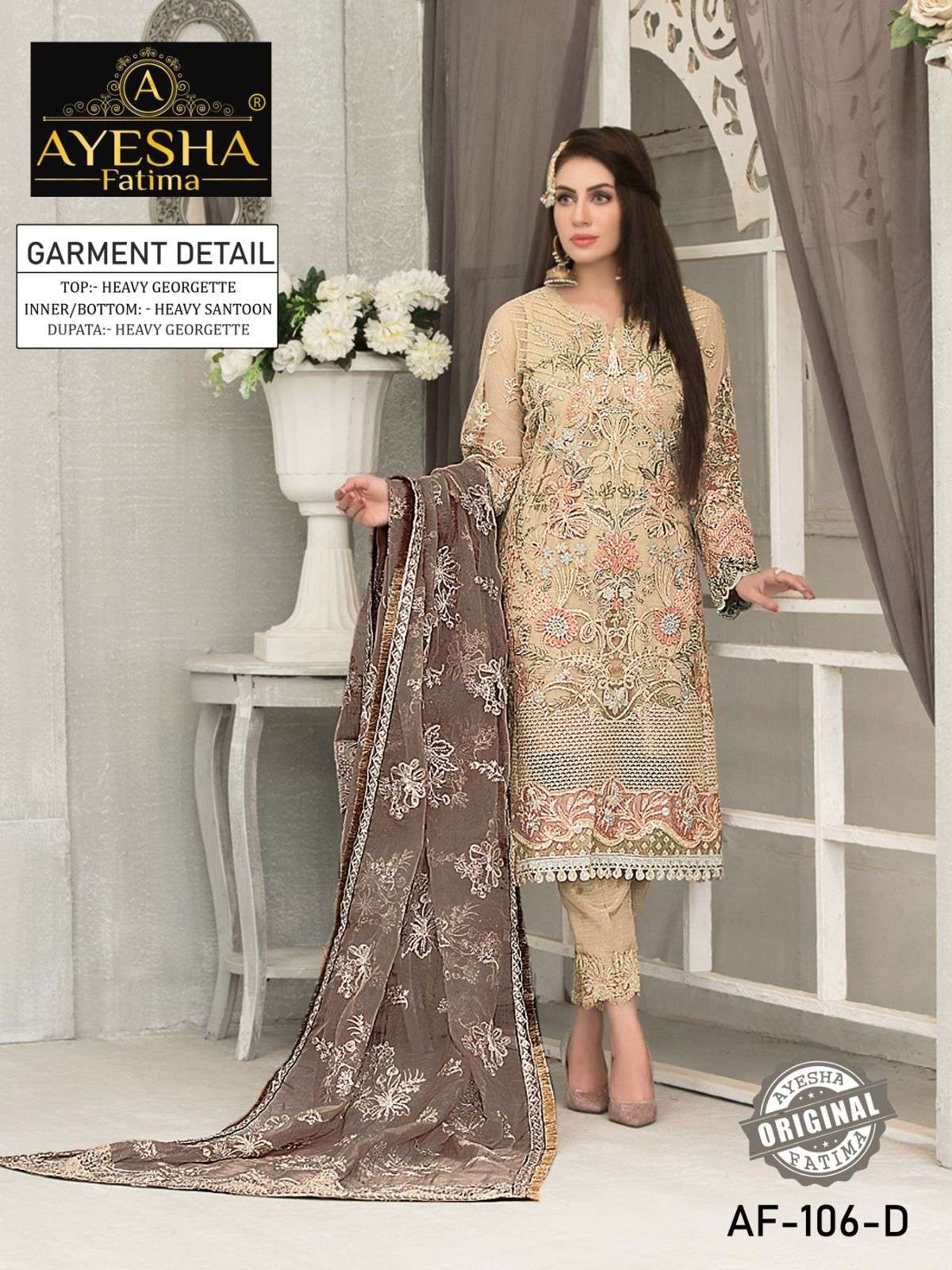 Af-106 Colours By Ayesha Fatima 106-D To 106-G Series Beautiful Pakistani Suits Colorful Stylish Fancy Casual Wear & Ethnic Wear Heavy Georgette Dresses At Wholesale Price