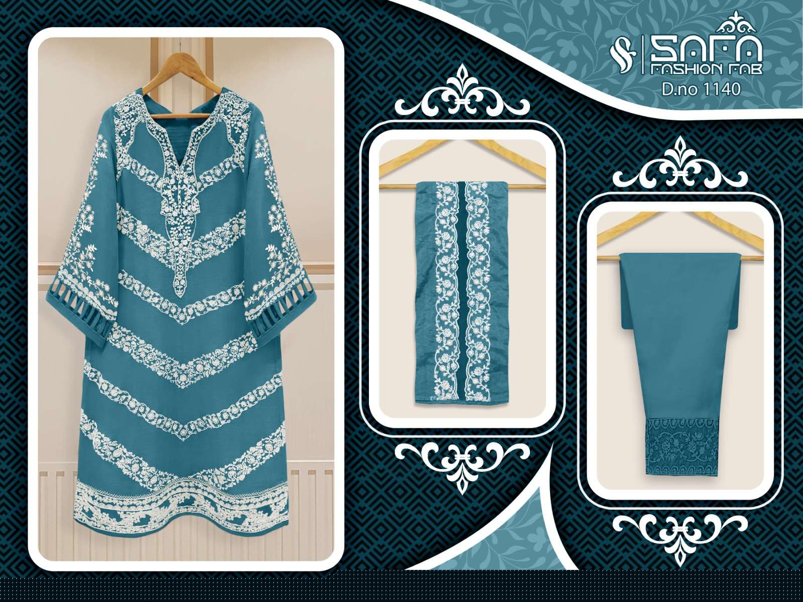 Safa 1140 Colours By Safa Fashion 1140-A To 1140-C Series Beautiful Festive Suits Colorful Stylish Fancy Casual Wear & Ethnic Wear Heavy Georgette Dresses At Wholesale Price