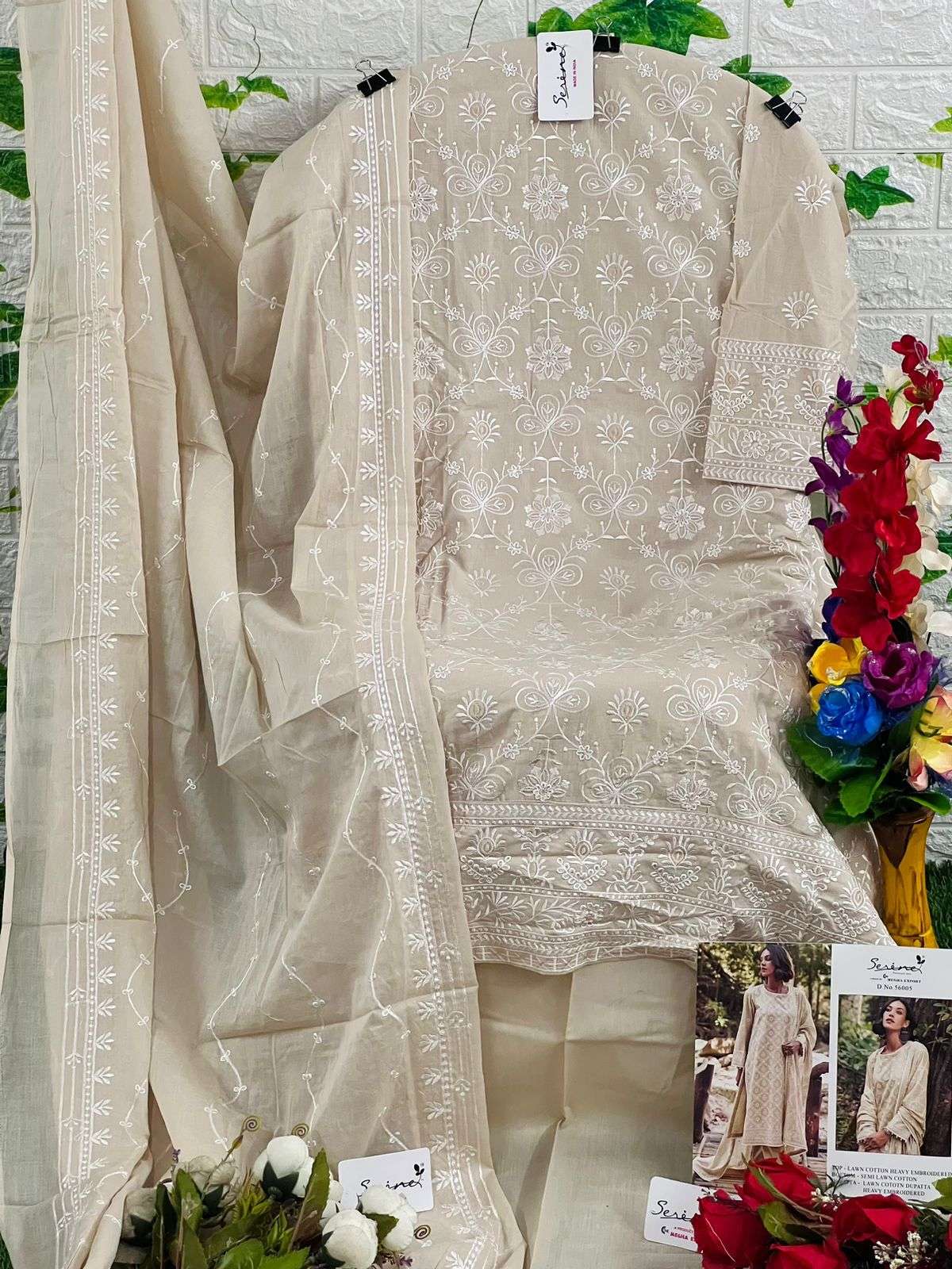 Lawnkari By Serene 65001 To 65005 Series Designer Pakistani Suits Beautiful Fancy Colorful Stylish Party Wear & Occasional Wear Lawn Cotton Embroidered Dresses At Wholesale Price