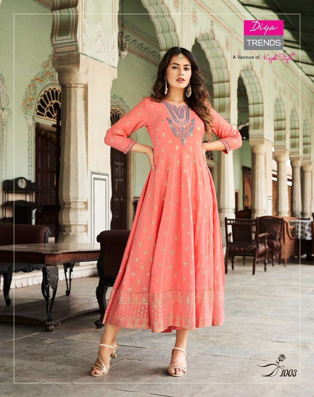 Lakme Vol-1 By Diya Trends 1001 To 1008 Series Designer Stylish Fancy Colorful Beautiful Party Wear & Ethnic Wear Collection Rayon Embroidered Gown At Wholesale Price