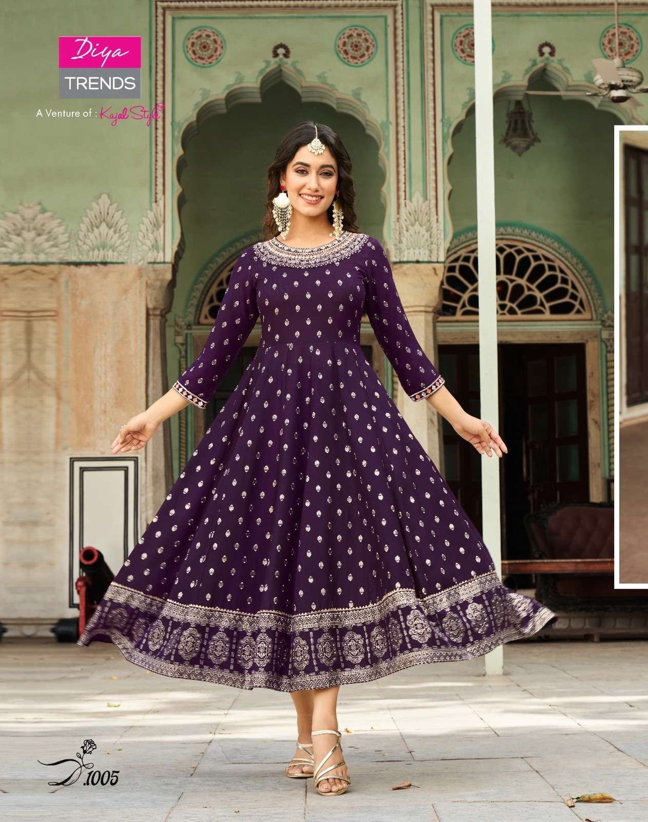 Lakme Vol-1 By Diya Trends 1001 To 1008 Series Designer Stylish Fancy Colorful Beautiful Party Wear & Ethnic Wear Collection Rayon Embroidered Gown At Wholesale Price