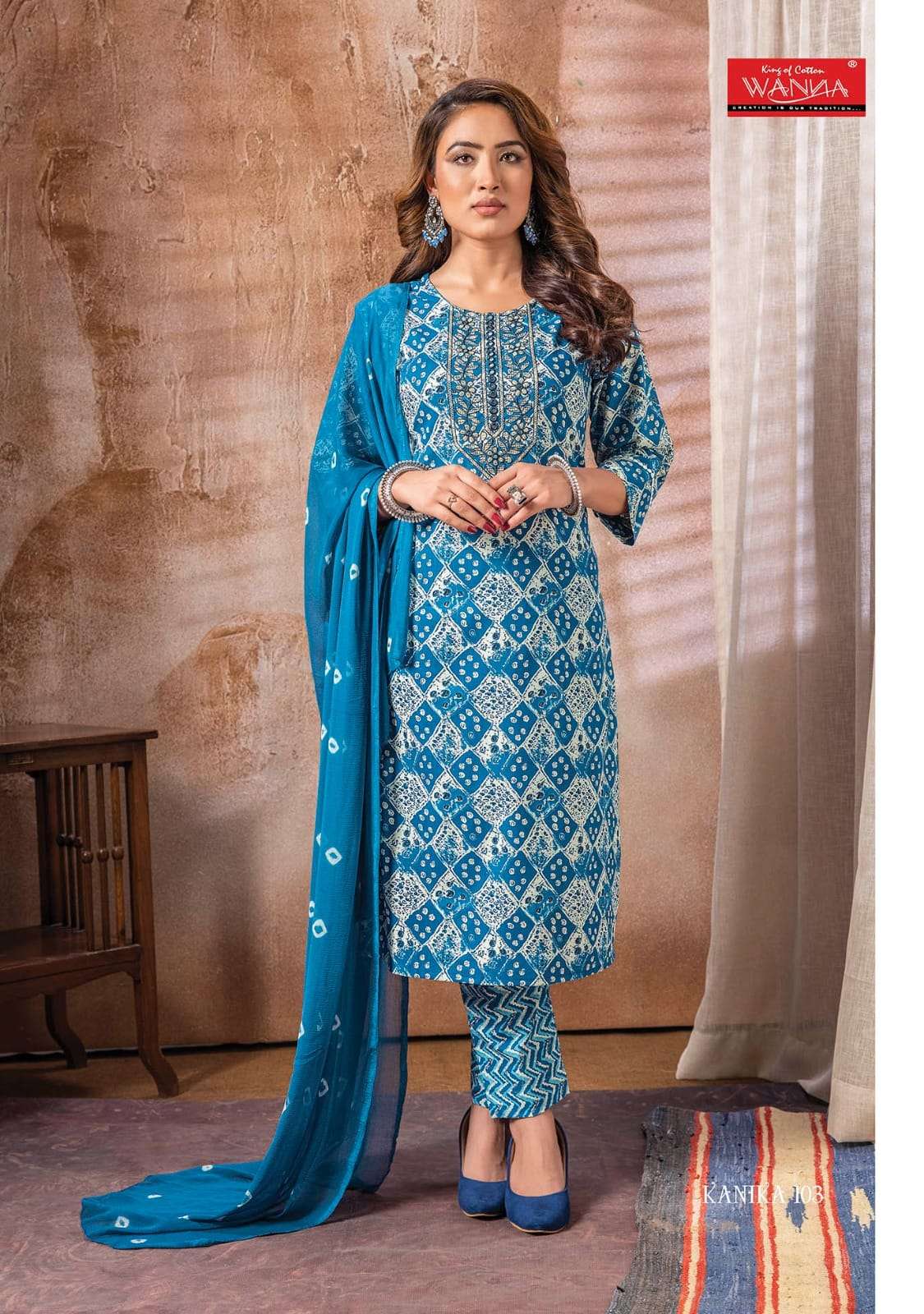 Kanika By Wanna 101 To 107 Series Beautiful Winter Collection Suits Stylish Fancy Colorful Casual Wear & Ethnic Wear Pure Cambric Cotton Dresses At Wholesale Price