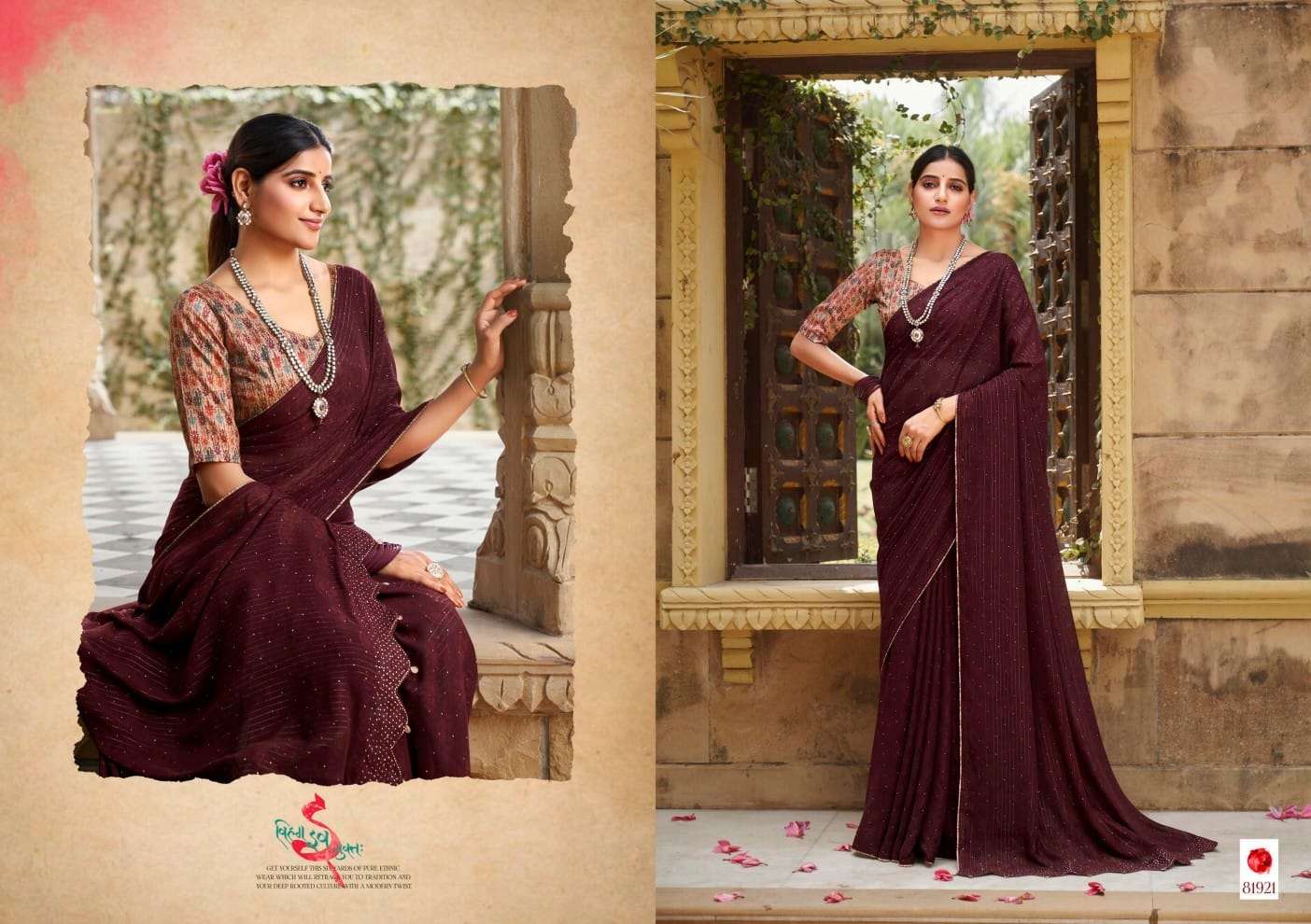 Tara By Right Women 81921 To 81928 Series Indian Traditional Wear Collection Beautiful Stylish Fancy Colorful Party Wear & Occasional Wear Pure Georgette Sarees At Wholesale Price