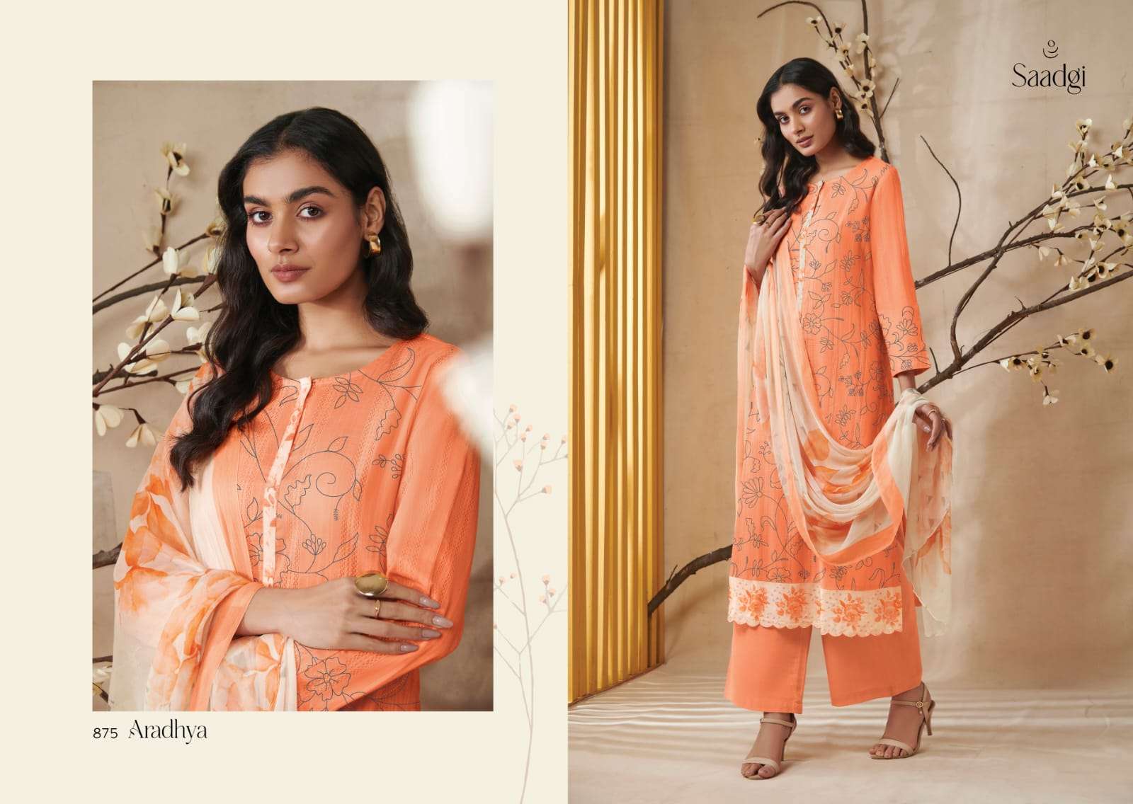 Aradhya By Saadgi Beautiful Stylish Festive Suits Fancy Colorful Casual Wear & Ethnic Wear & Ready To Wear Pure Cotton Print Dresses At Wholesale Price