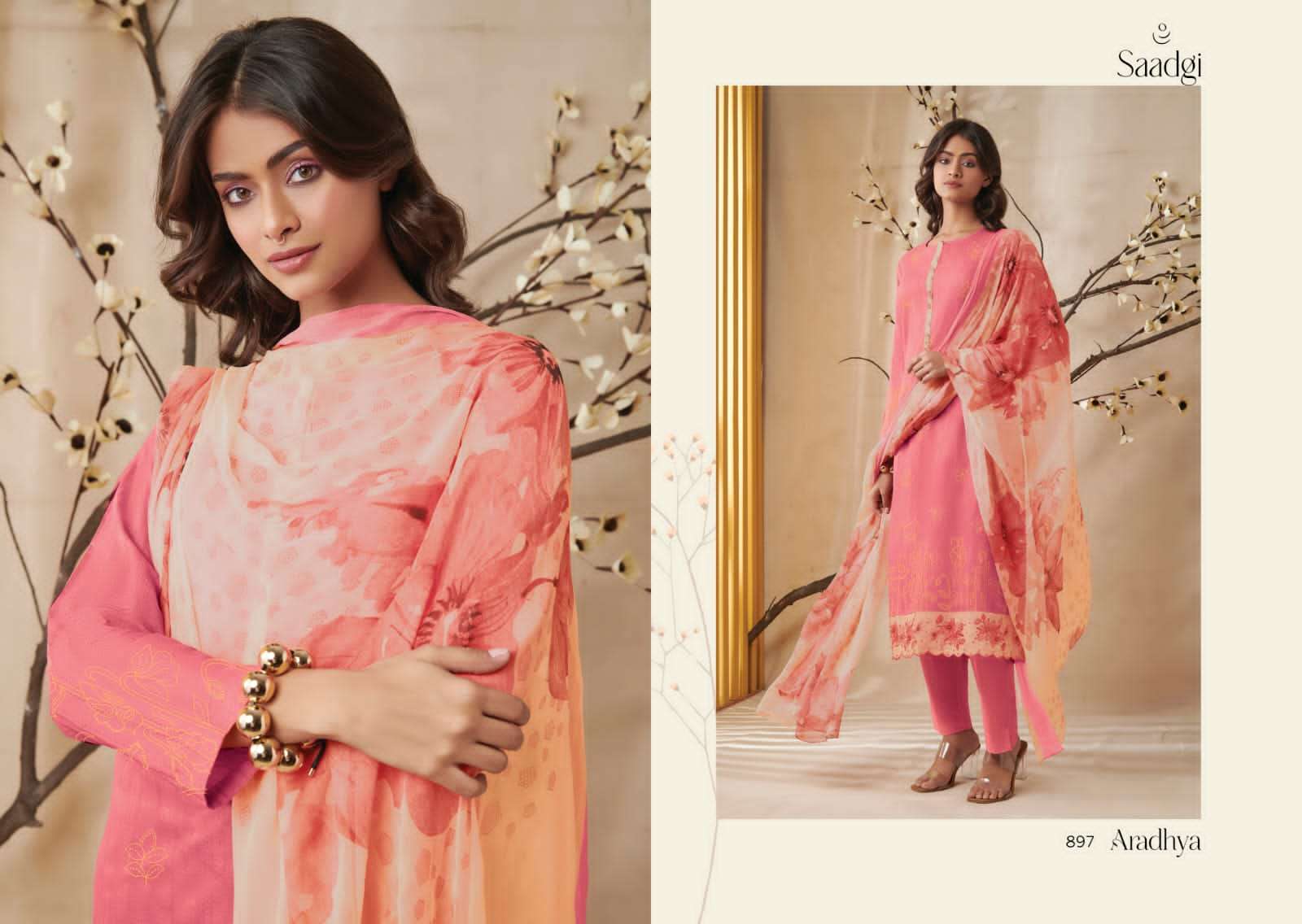 Aradhya By Saadgi Beautiful Stylish Festive Suits Fancy Colorful Casual Wear & Ethnic Wear & Ready To Wear Pure Cotton Print Dresses At Wholesale Price