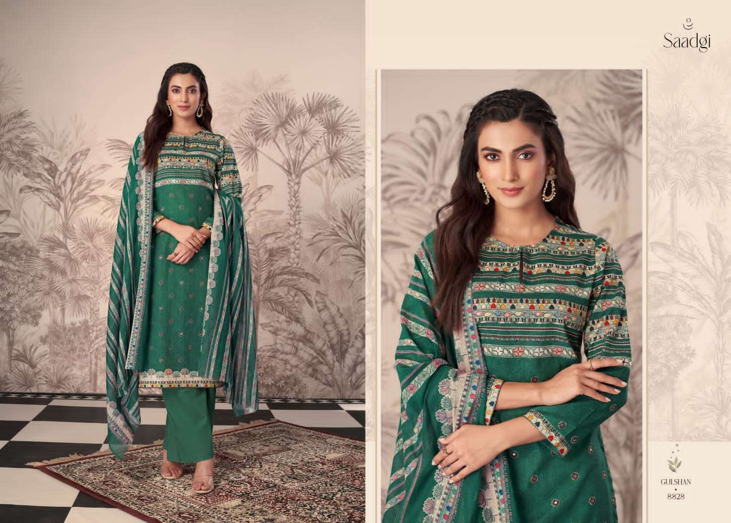 Gulshan By Saadgi Beautiful Stylish Festive Suits Fancy Colorful Casual Wear & Ethnic Wear & Ready To Wear Pure Cotton Print Dresses At Wholesale Price
