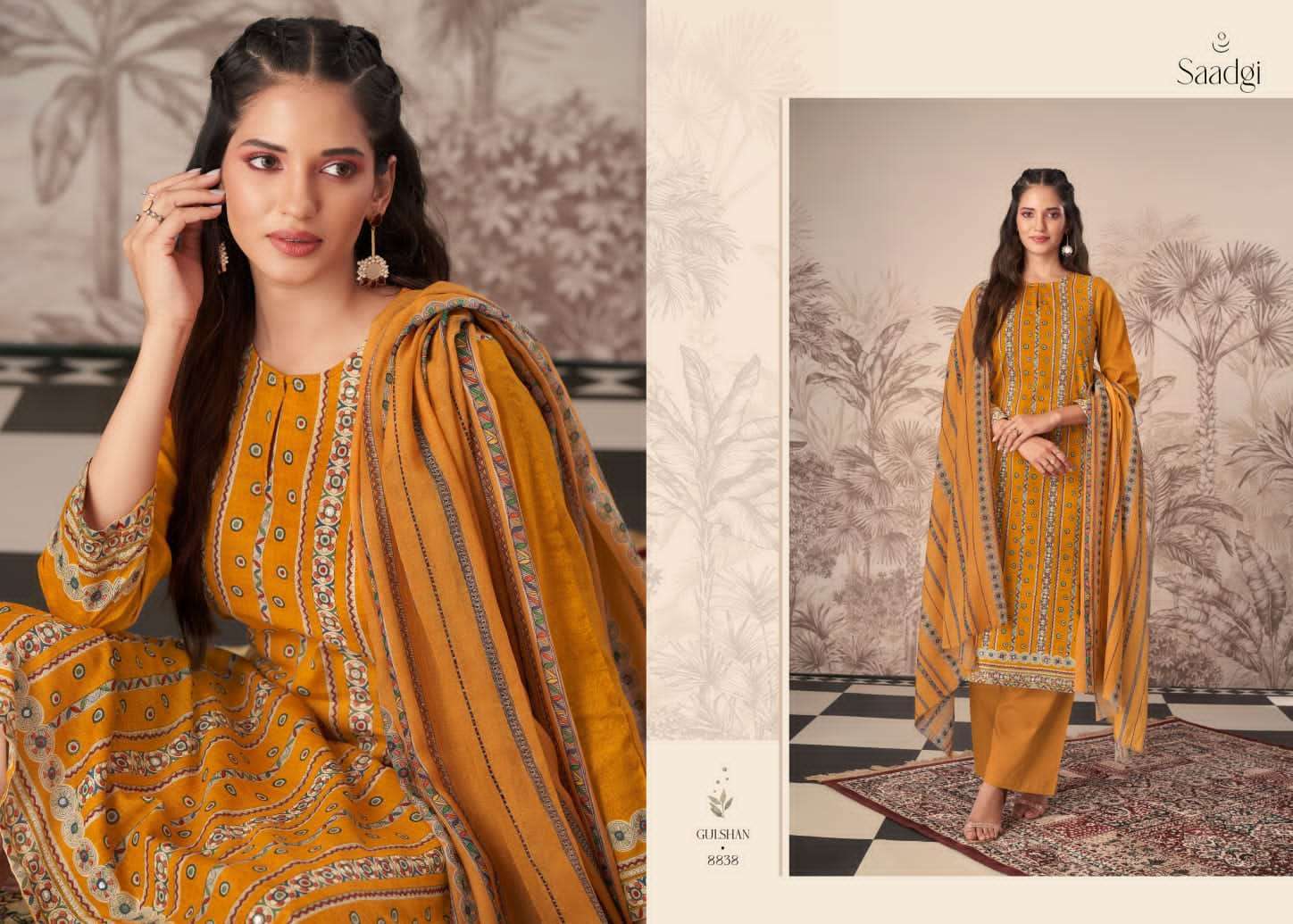 Gulshan By Saadgi Beautiful Stylish Festive Suits Fancy Colorful Casual Wear & Ethnic Wear & Ready To Wear Pure Cotton Print Dresses At Wholesale Price