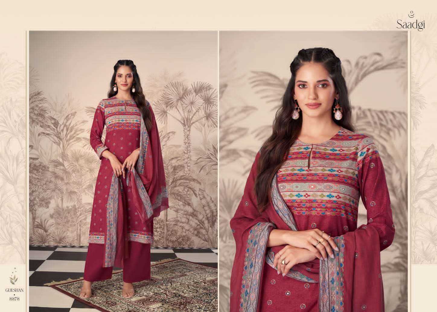 Gulshan By Saadgi Beautiful Stylish Festive Suits Fancy Colorful Casual Wear & Ethnic Wear & Ready To Wear Pure Cotton Print Dresses At Wholesale Price