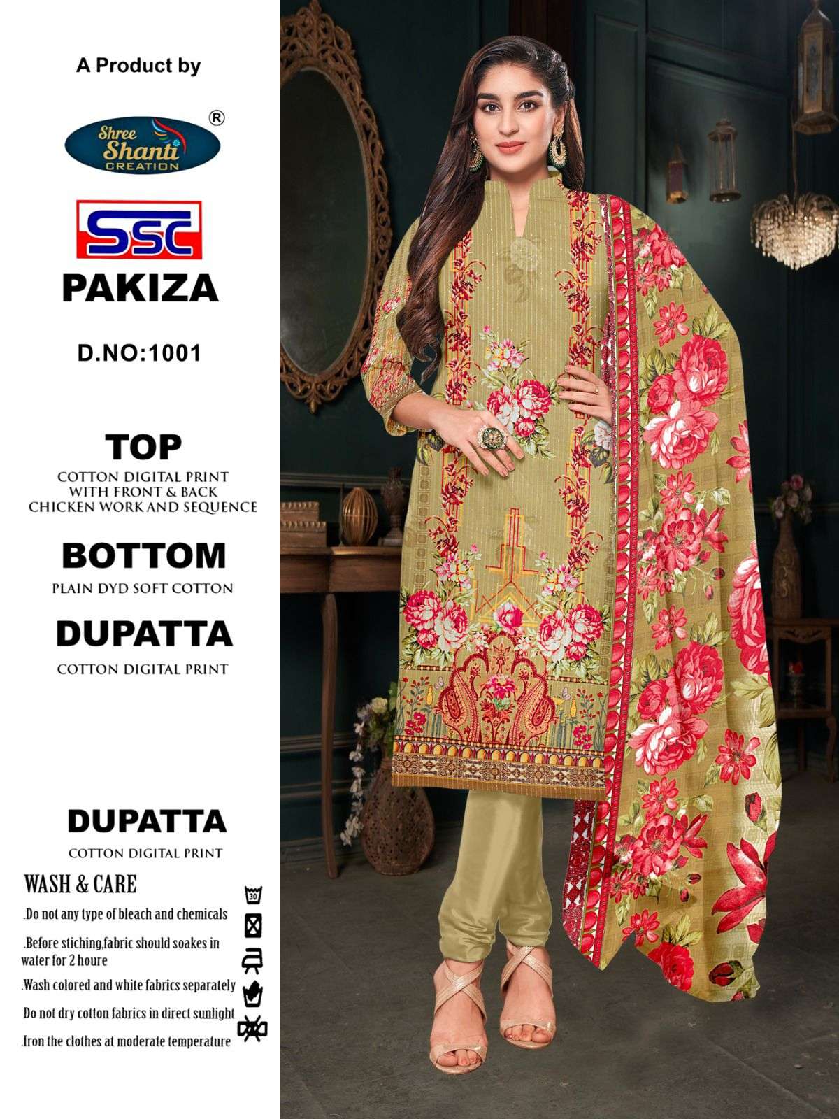 Pakiza By Shree Shanti Creation 1001 To 1008 Series Designer Pakistani Suits Beautiful Fancy Stylish Colorful Party Wear & Occasional Wear Pure Cotton Print With Embroidery Dresses At Wholesale Price