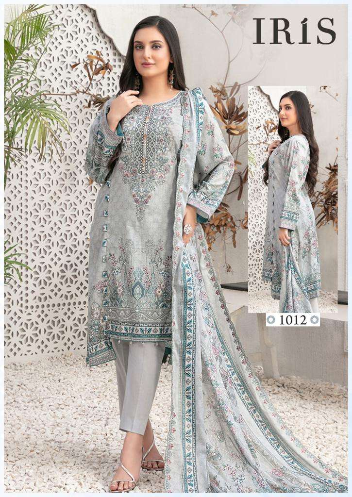 Afsanah Vol-2 By Iris 1011 To 1020 Series Designer Pakistani Suits Beautiful Fancy Stylish Colorful Party Wear & Occasional Wear Pure Cotton Print With Embroidery Dresses At Wholesale Price