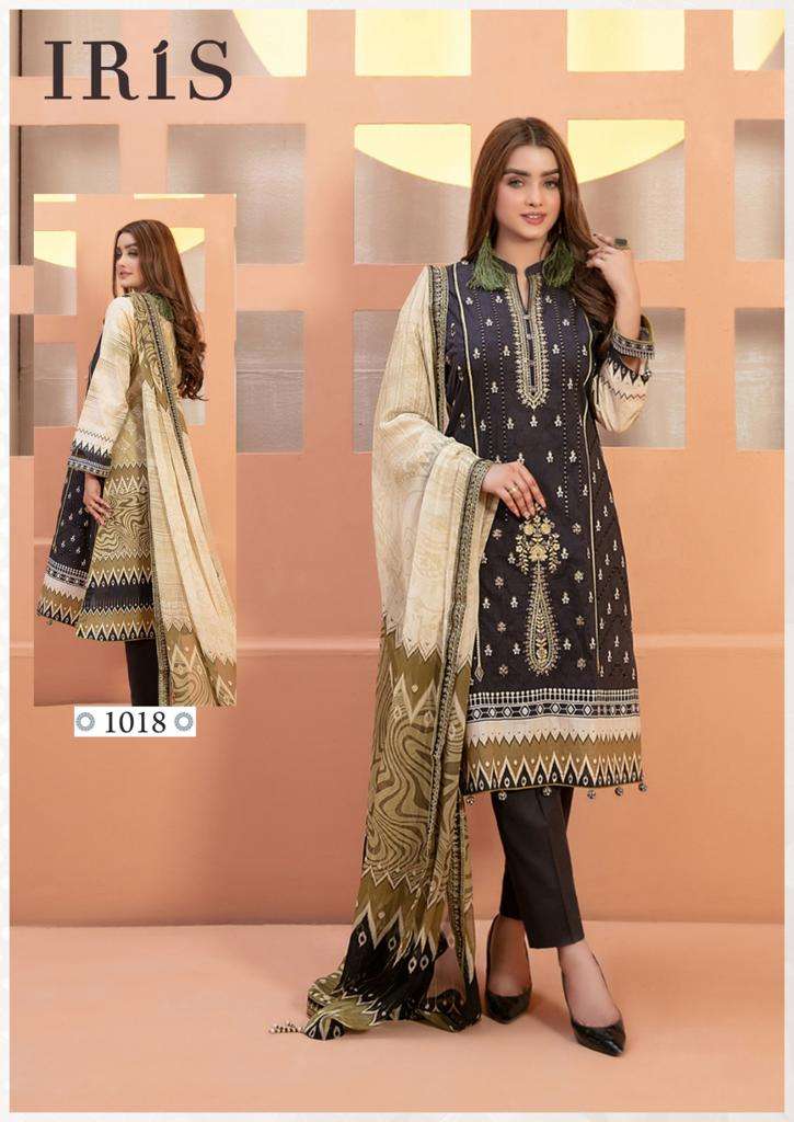 Afsanah Vol-2 By Iris 1011 To 1020 Series Designer Pakistani Suits Beautiful Fancy Stylish Colorful Party Wear & Occasional Wear Pure Cotton Print With Embroidery Dresses At Wholesale Price