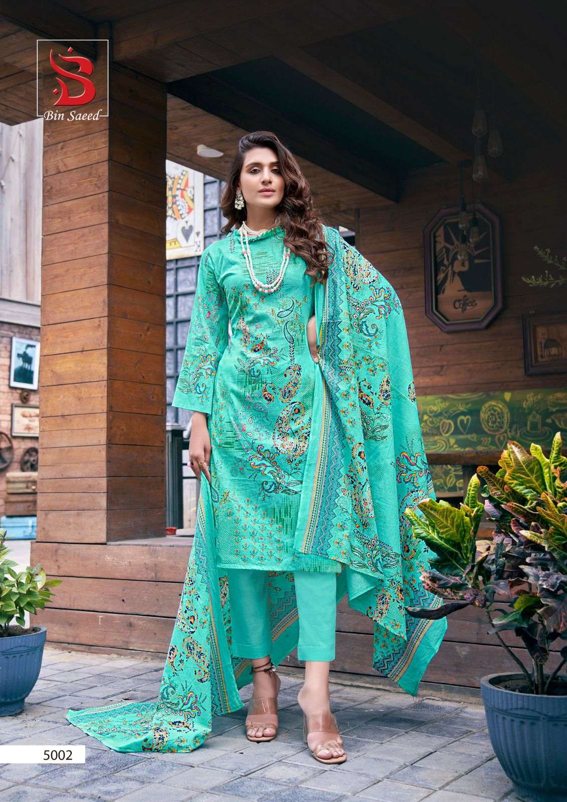 Mahnoor Vol-5 By Bin Saeed 5001 To 5008 Series Designer Festive Suits Beautiful Stylish Fancy Colorful Party Wear & Occasional Wear Pure Lawn Print Dresses At Wholesale Price