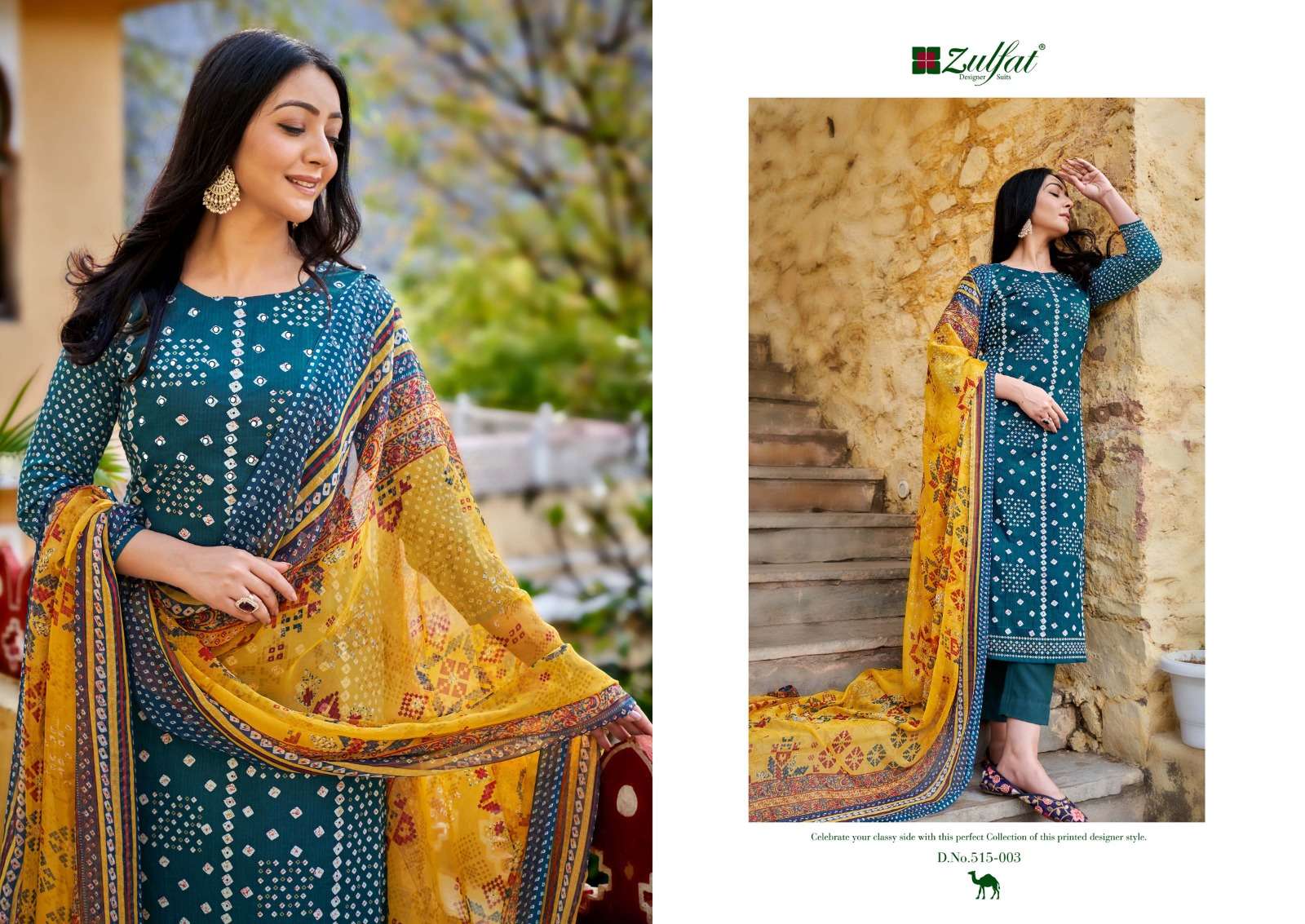 Tamanna Vol-4 By Zulfat 515-001 To 515-010 Series Designer Festive Suits Beautiful Stylish Fancy Colorful Party Wear & Occasional Wear Pure Cotton Print Dresses At Wholesale Price