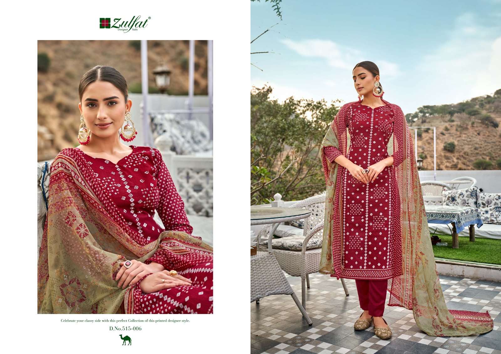 Tamanna Vol-4 By Zulfat 515-001 To 515-010 Series Designer Festive Suits Beautiful Stylish Fancy Colorful Party Wear & Occasional Wear Pure Cotton Print Dresses At Wholesale Price