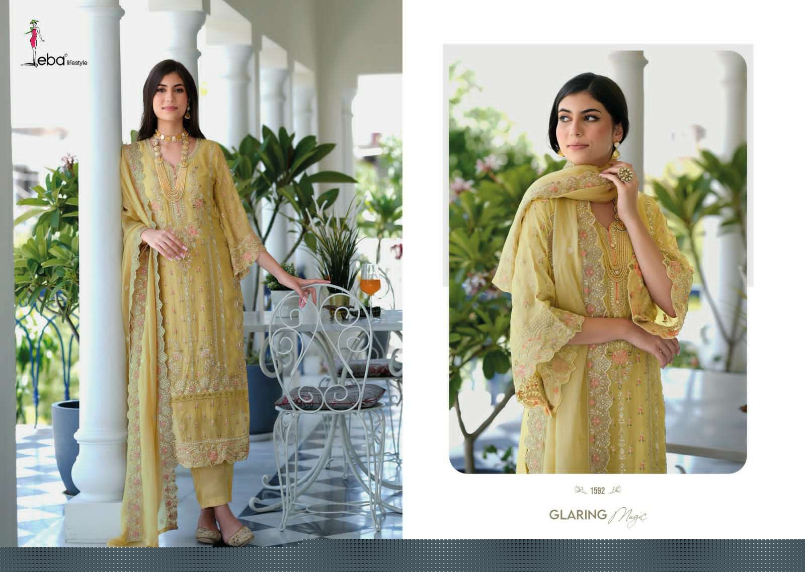 Aanaya By Eba Lifestyle 1592 To 1595 Series Designer Festive Suits Beautiful Fancy Stylish Colorful Party Wear & Occasional Wear Soft Organza Dresses At Wholesale Price