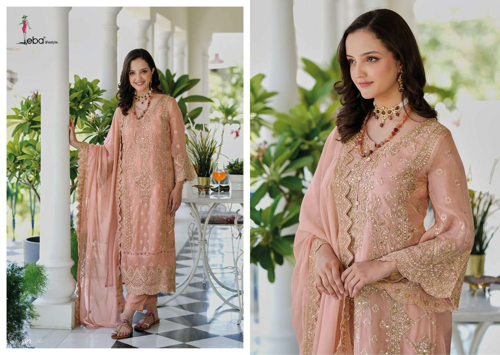 Aanaya By Eba Lifestyle 1592 To 1595 Series Designer Festive Suits Beautiful Fancy Stylish Colorful Party Wear & Occasional Wear Soft Organza Dresses At Wholesale Price