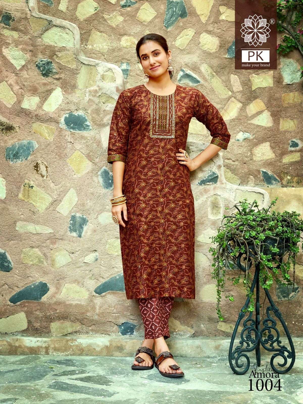 Fashion Amora Vol-1 By PK 1001 To 1012 Series Designer Stylish Fancy Colorful Beautiful Party Wear & Ethnic Wear Collection Cotton Print Kurtis With Bottom At Wholesale Price