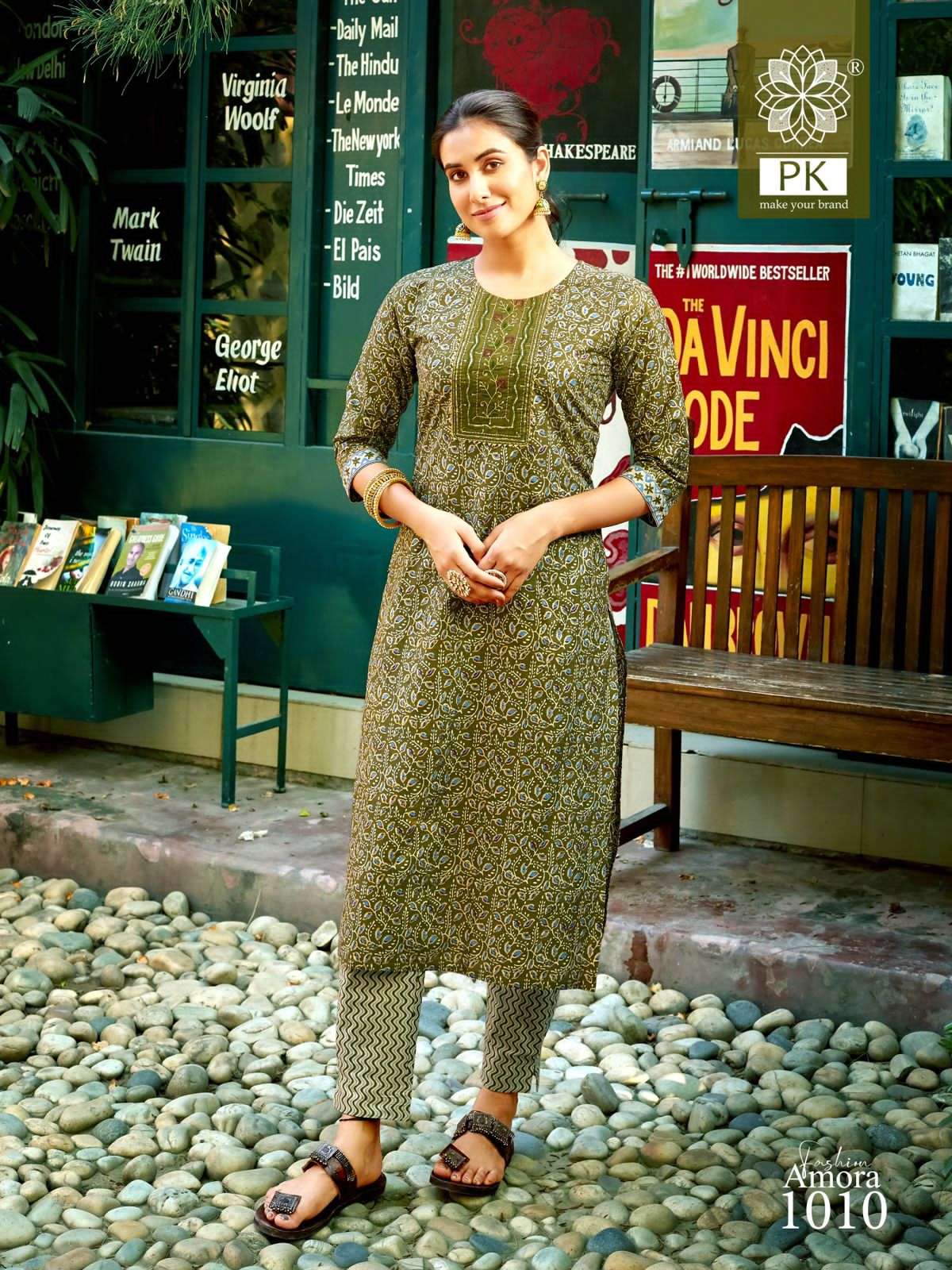 Fashion Amora Vol-1 By PK 1001 To 1012 Series Designer Stylish Fancy Colorful Beautiful Party Wear & Ethnic Wear Collection Cotton Print Kurtis With Bottom At Wholesale Price