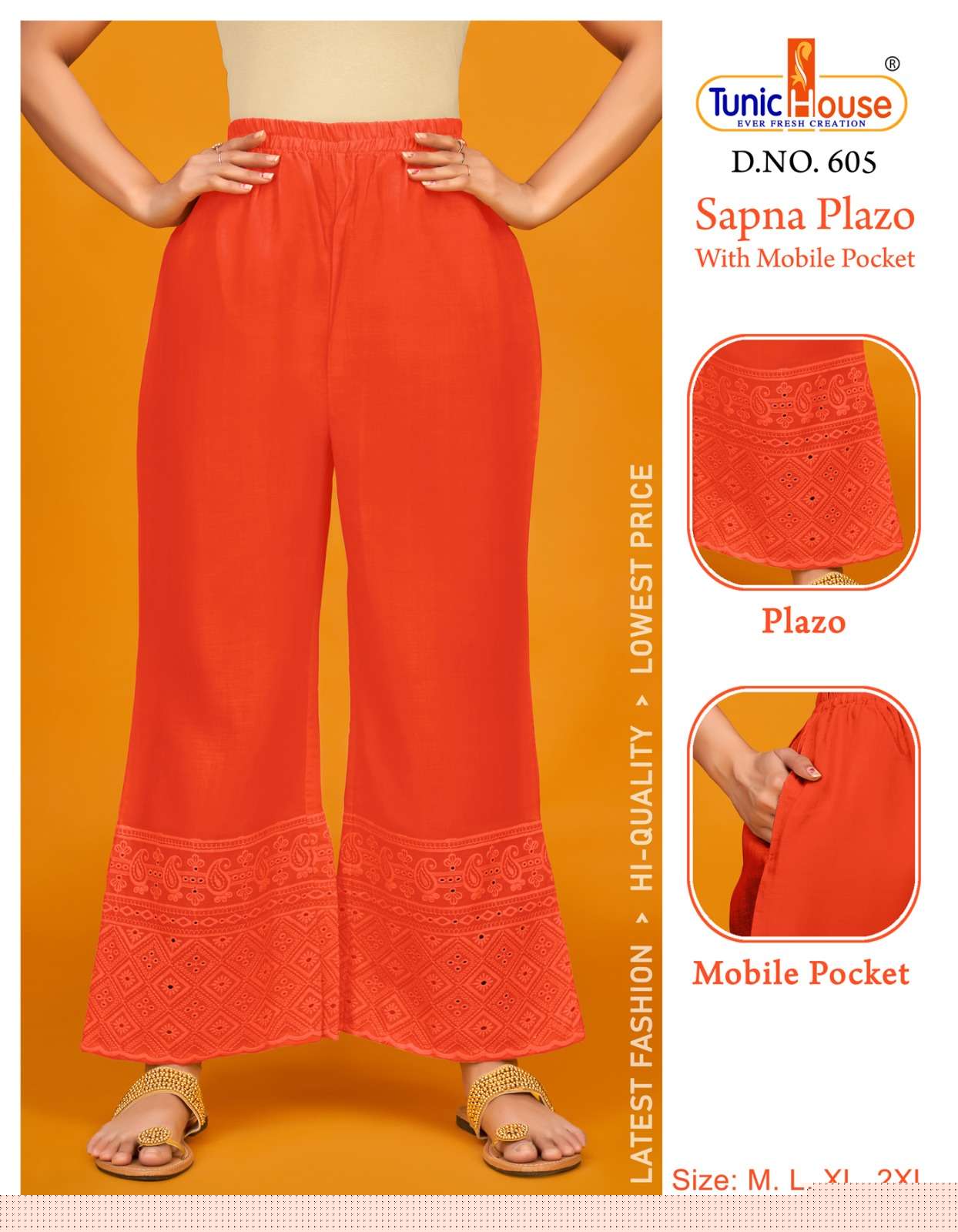 Sapna Plazo 603 Series By Tunic House 603 To 607 Series Stylish Fancy Beautiful Colorful Casual Wear & Ethnic Wear Cotton Palazzo At Wholesale Price