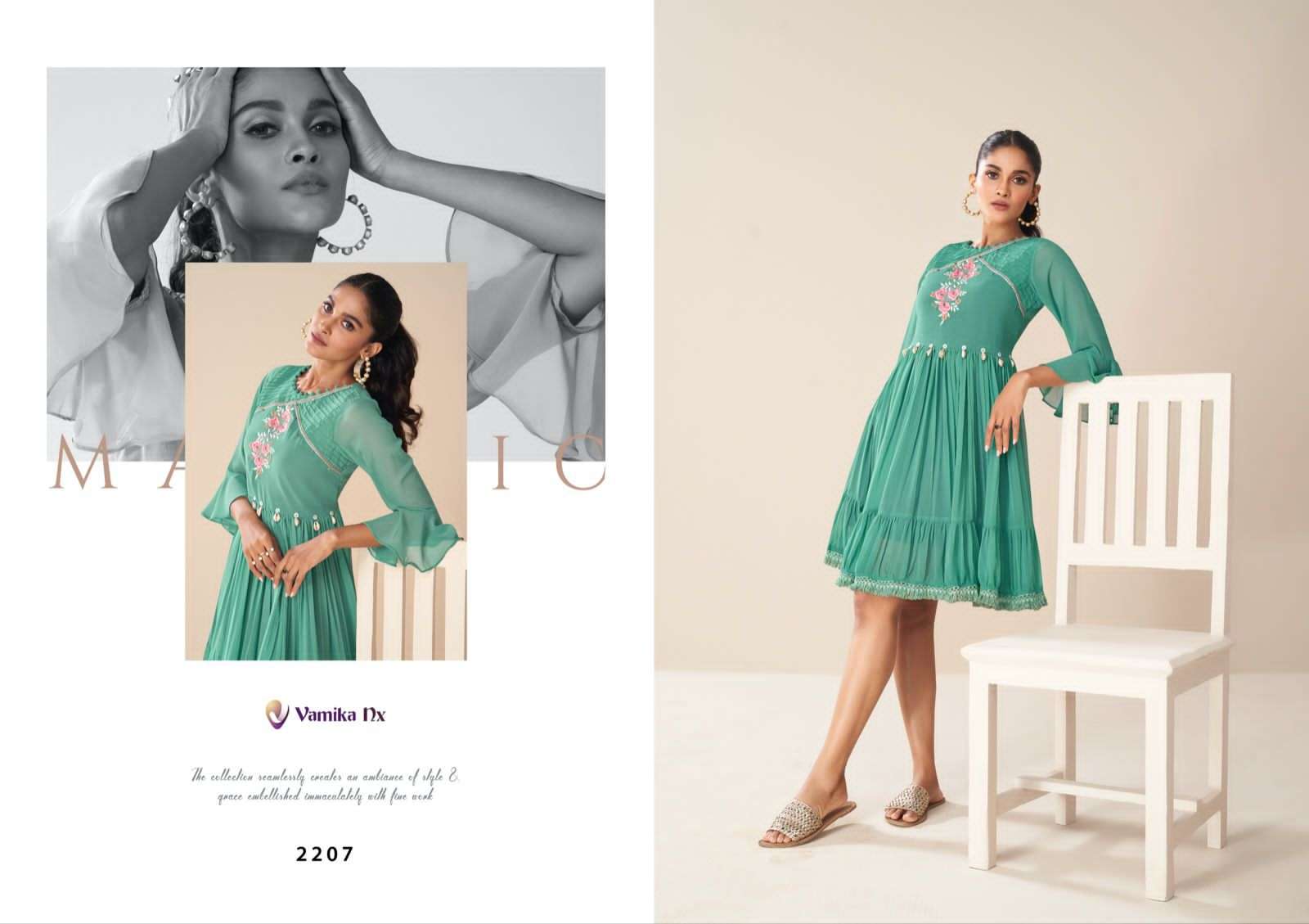 Tunic Vol-2 By Vamika 2207 To 2212 Series Designer Stylish Fancy Colorful Beautiful Party Wear & Ethnic Wear Collection Faux Georgette Tops At Wholesale Price