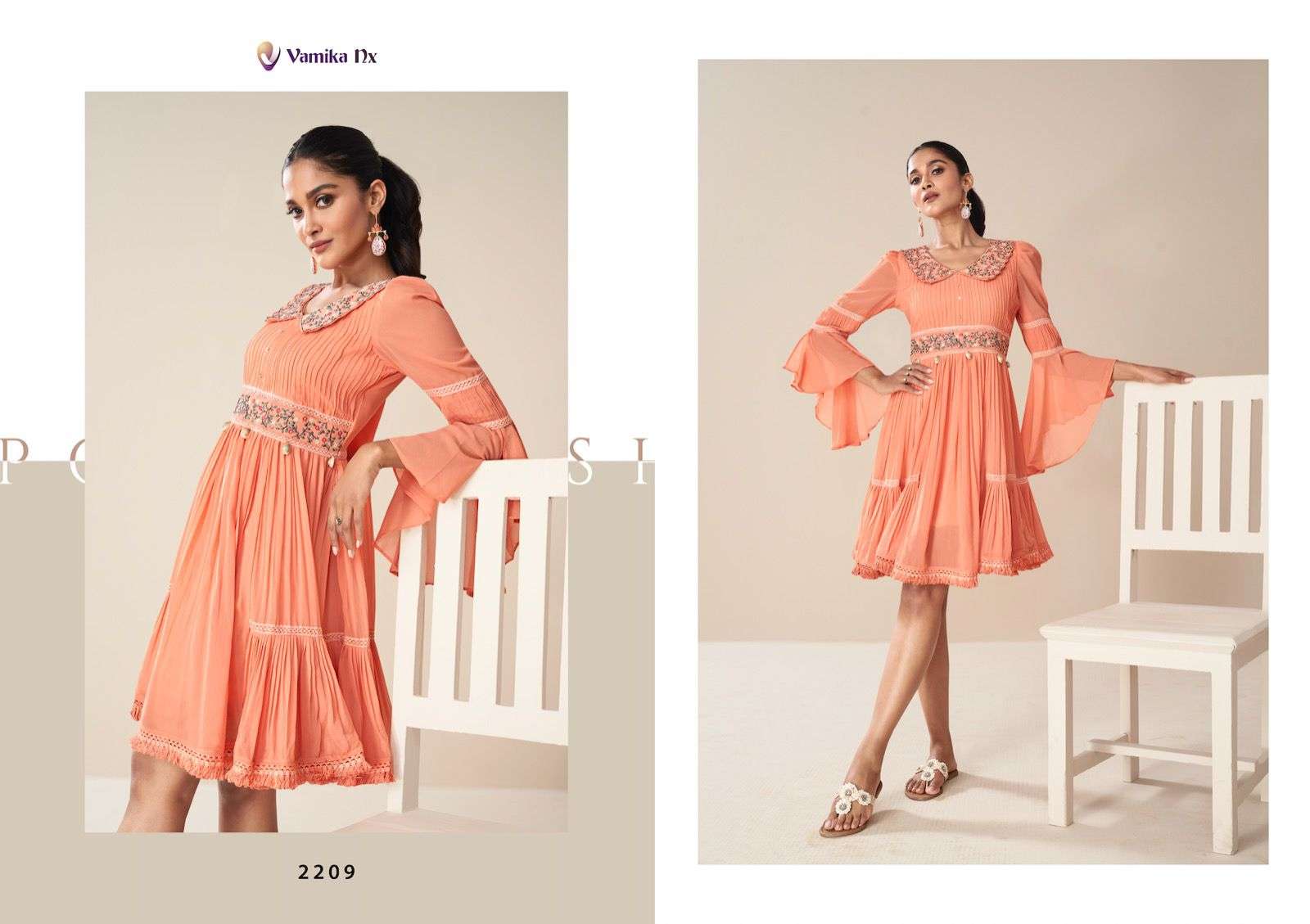 Tunic Vol-2 By Vamika 2207 To 2212 Series Designer Stylish Fancy Colorful Beautiful Party Wear & Ethnic Wear Collection Faux Georgette Tops At Wholesale Price