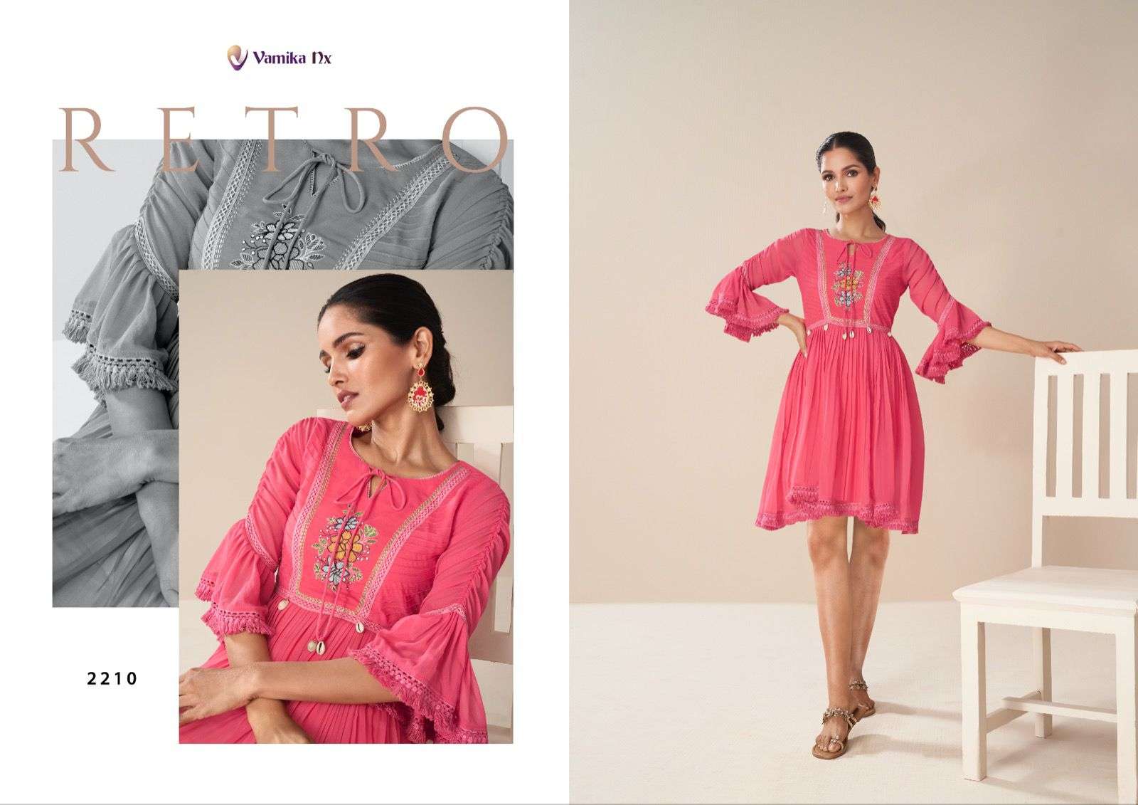 Tunic Vol-2 By Vamika 2207 To 2212 Series Designer Stylish Fancy Colorful Beautiful Party Wear & Ethnic Wear Collection Faux Georgette Tops At Wholesale Price