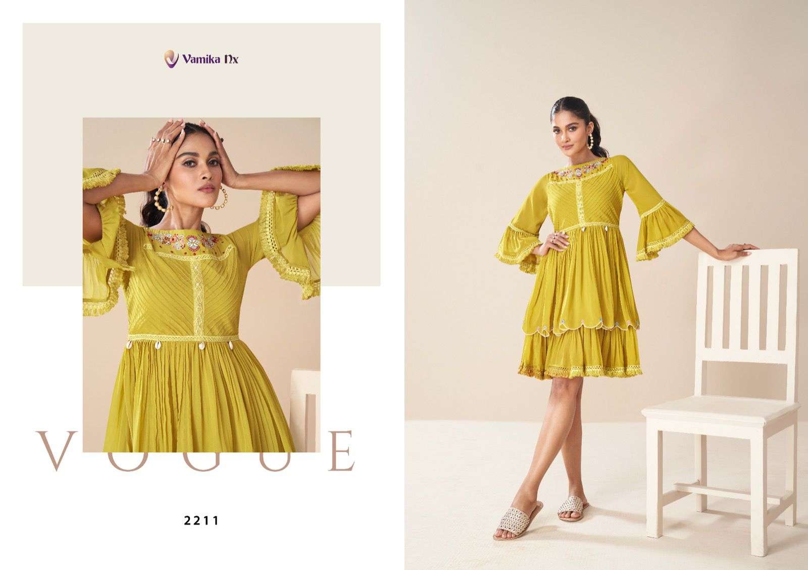 Tunic Vol-2 By Vamika 2207 To 2212 Series Designer Stylish Fancy Colorful Beautiful Party Wear & Ethnic Wear Collection Faux Georgette Tops At Wholesale Price