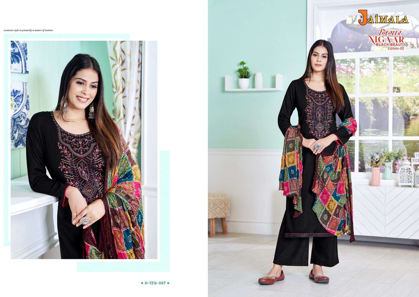 Nigaar Black Beauty Vol-2 By Jaimala 1316-001 To 1316-006 Series Designer Suits Collection Beautiful Stylish Colorful Fancy Party Wear & Occasional Wear Rayon Slub Dresses At Wholesale Price