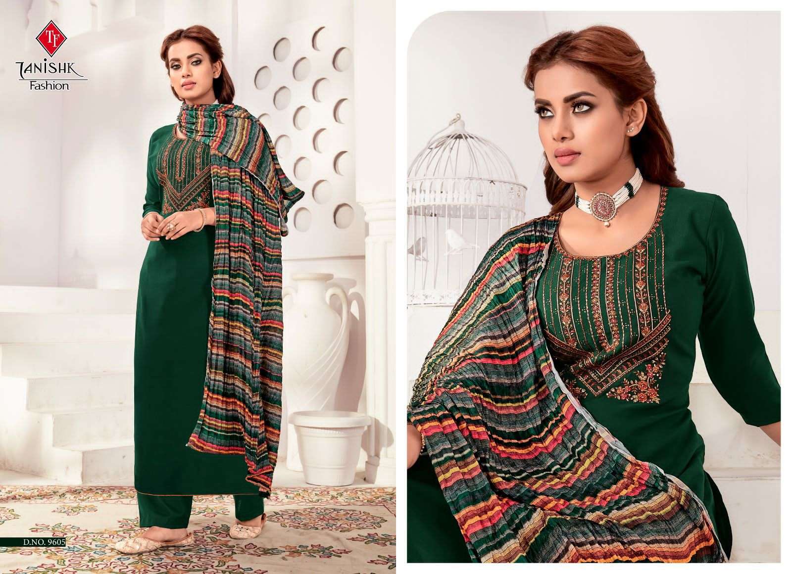 Azar By Tanishk Fashion 9601 To 9608 Series Beautiful Festive Suits Colorful Stylish Fancy Casual Wear & Ethnic Wear Pure Rayon Slub Print Dresses At Wholesale Price