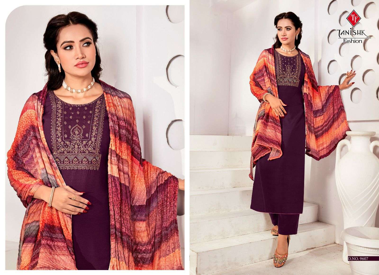 Azar By Tanishk Fashion 9601 To 9608 Series Beautiful Festive Suits Colorful Stylish Fancy Casual Wear & Ethnic Wear Pure Rayon Slub Print Dresses At Wholesale Price