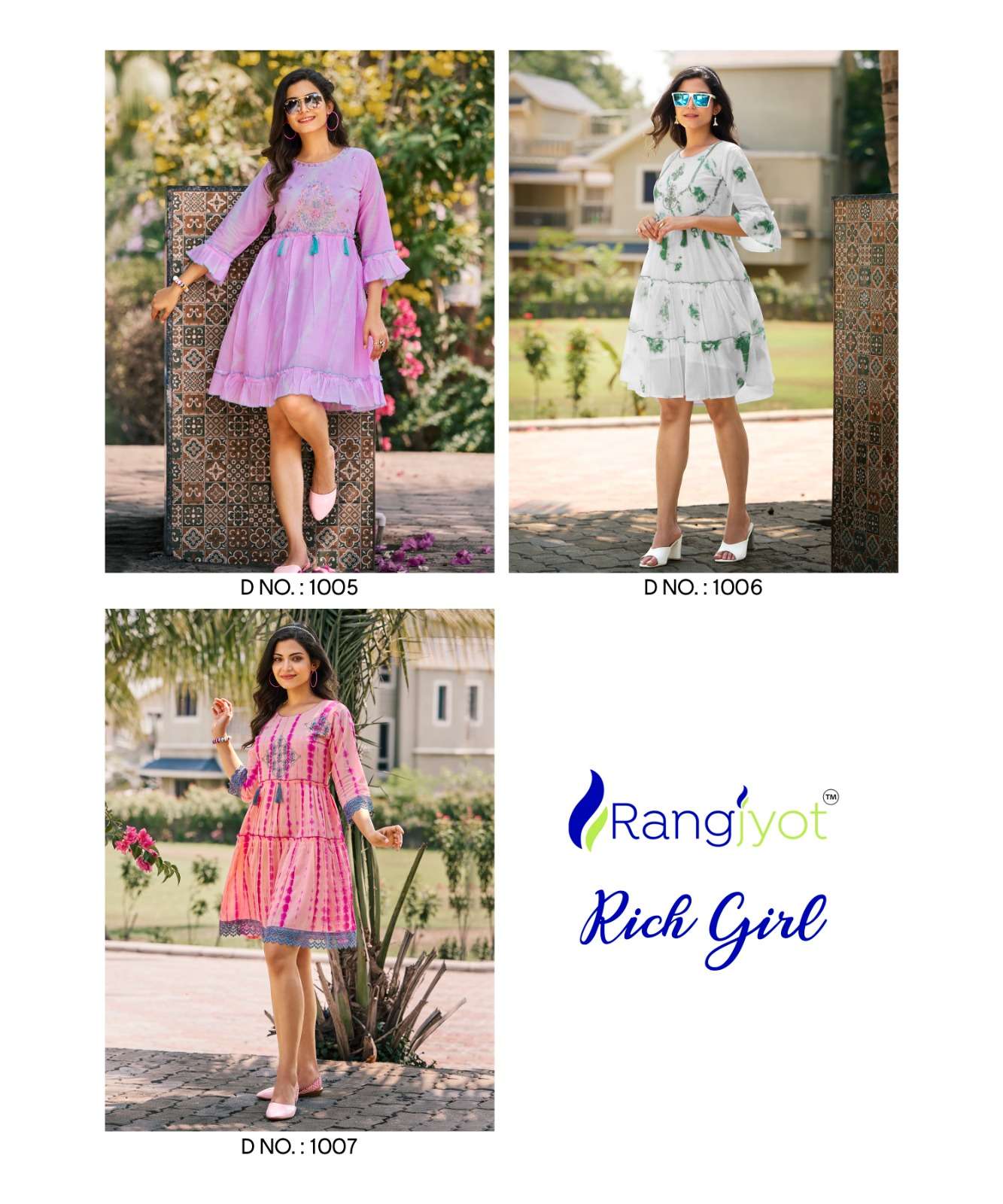 Rich Girl By Rangjyot Fashion 1001 To 1007 Series Designer Stylish Fancy Colorful Beautiful Party Wear & Ethnic Wear Collection Cotton Mal Kurtis At Wholesale Price