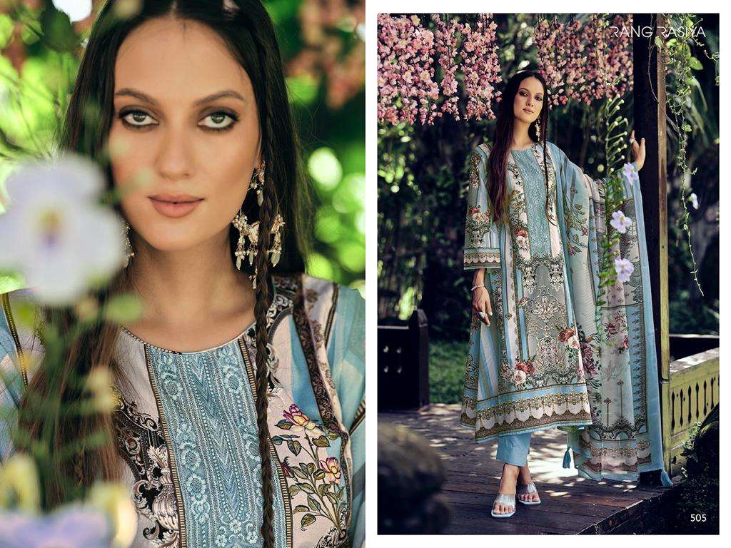 Florence By Rang Rasiya 501 To 508 Series Beautiful Stylish Festive Suits Fancy Colorful Casual Wear & Ethnic Wear & Ready To Wear Pure Lawn Cotton Dresses At Wholesale Price