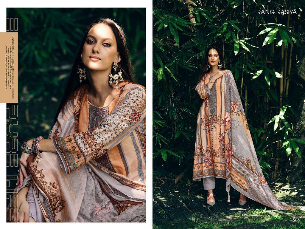 Florence By Rang Rasiya 501 To 508 Series Beautiful Stylish Festive Suits Fancy Colorful Casual Wear & Ethnic Wear & Ready To Wear Pure Lawn Cotton Dresses At Wholesale Price
