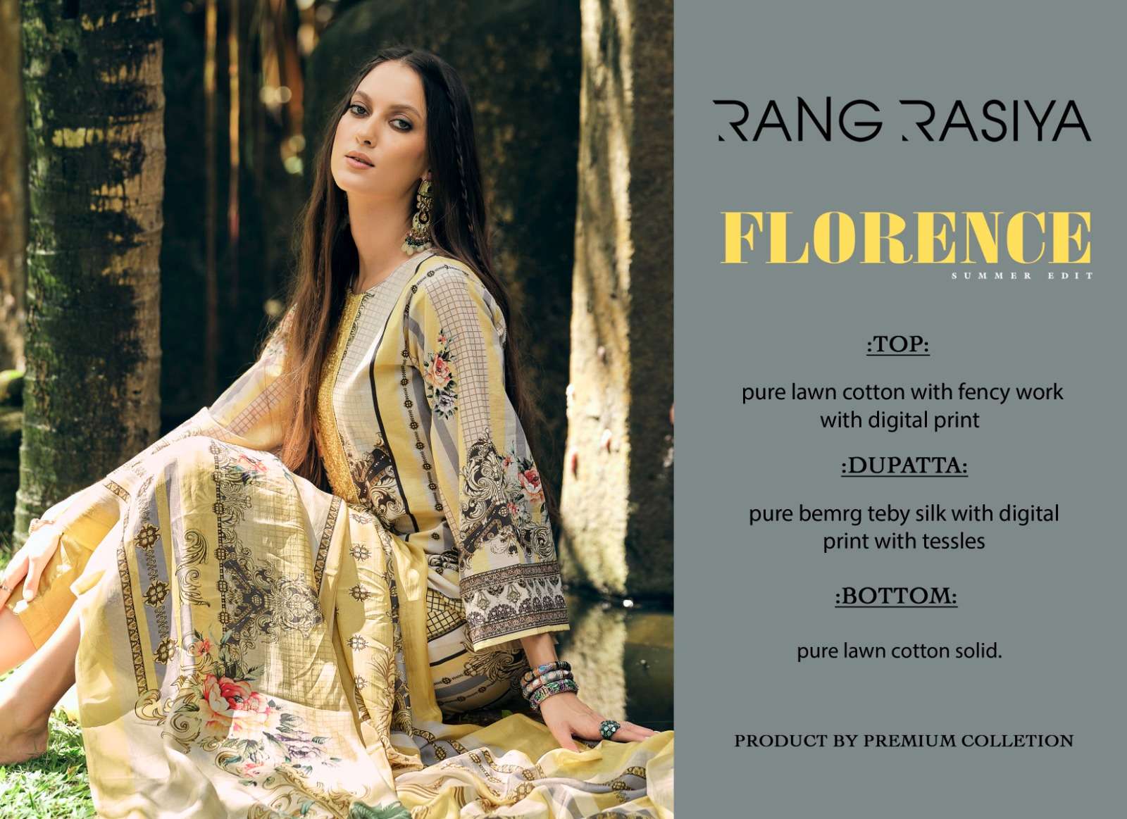 Florence By Rang Rasiya 501 To 508 Series Beautiful Stylish Festive Suits Fancy Colorful Casual Wear & Ethnic Wear & Ready To Wear Pure Lawn Cotton Dresses At Wholesale Price