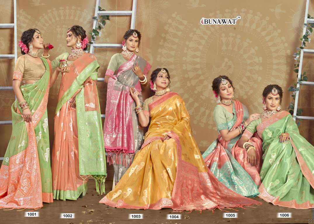 Alisha By Bunawat 1001 To 1006 Series Indian Traditional Wear Collection Beautiful Stylish Fancy Colorful Party Wear & Occasional Wear Cotton Sarees At Wholesale Price