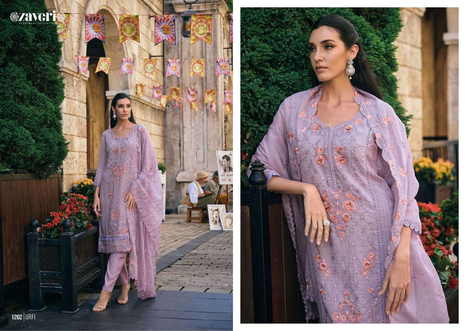 Urfi By Zaveri 1201 To 1204 Series Beautiful Festive Suits Stylish Fancy Colorful Casual Wear & Ethnic Wear Soft Organza Embroidery Dresses At Wholesale Price