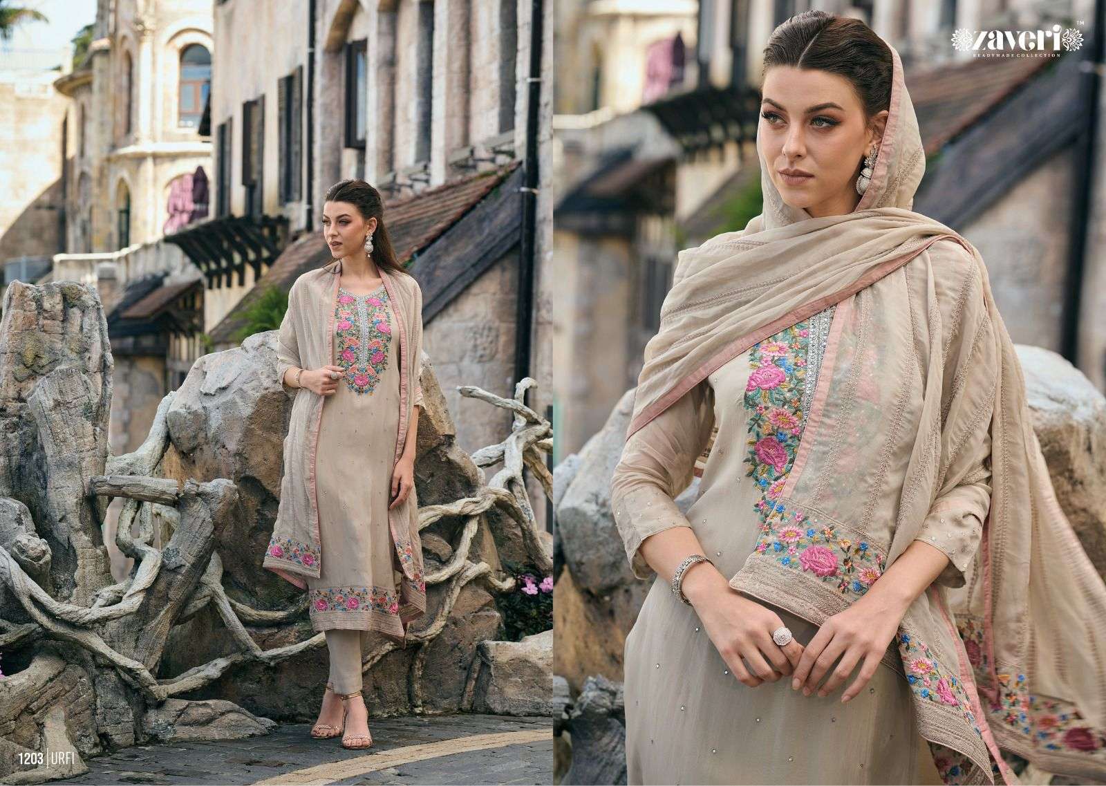 Urfi By Zaveri 1201 To 1204 Series Beautiful Festive Suits Stylish Fancy Colorful Casual Wear & Ethnic Wear Soft Organza Embroidery Dresses At Wholesale Price
